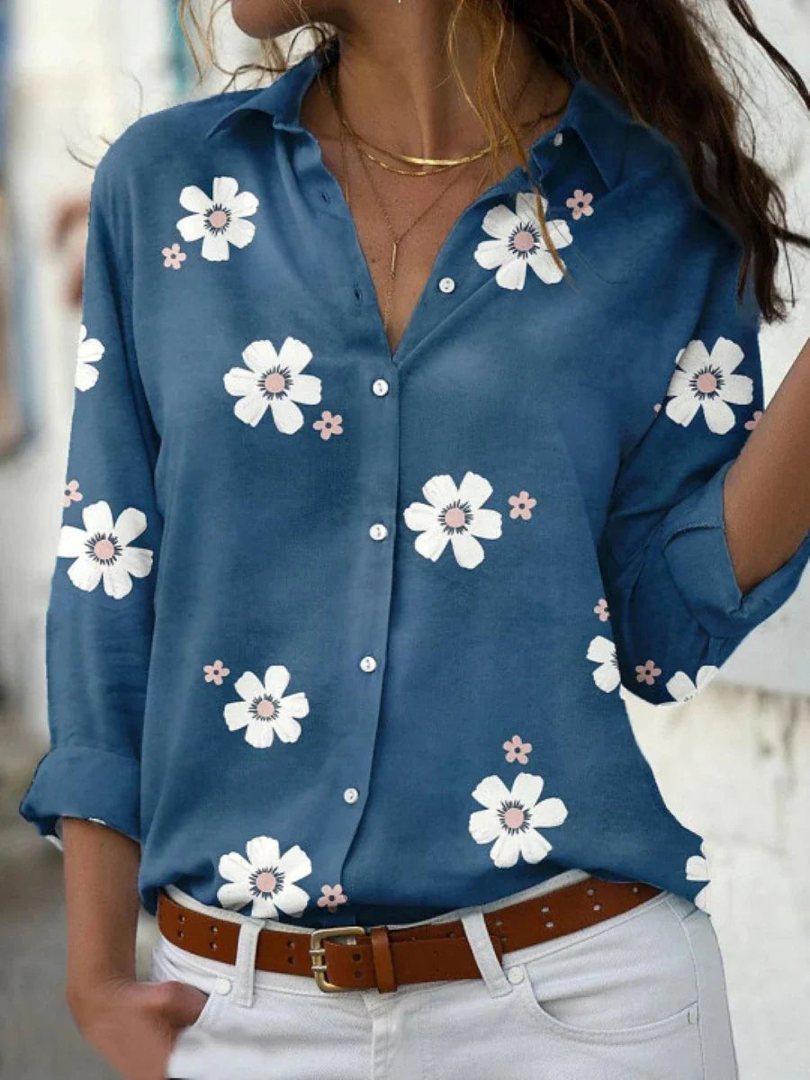 Camisa Feminina Floral de Botão