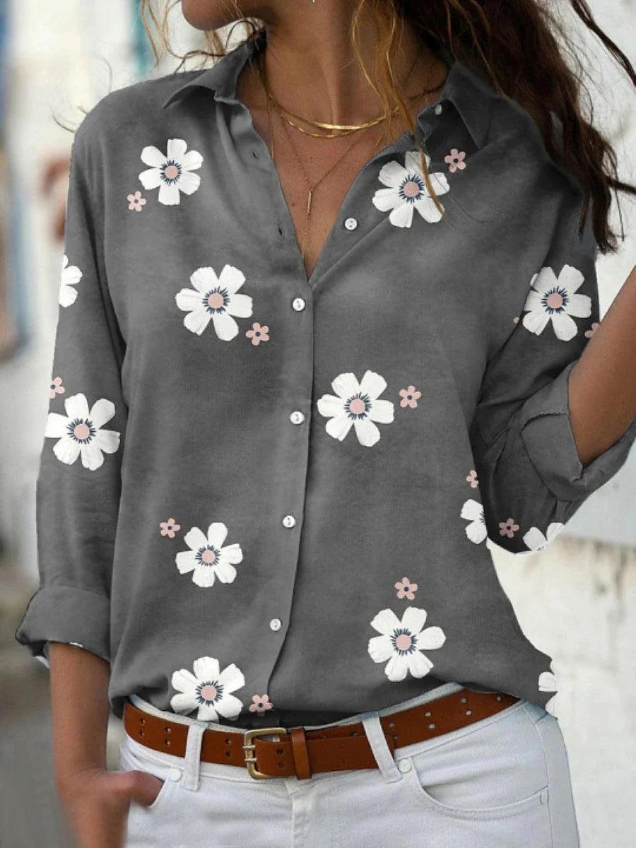 Camisa Feminina Floral de Botão