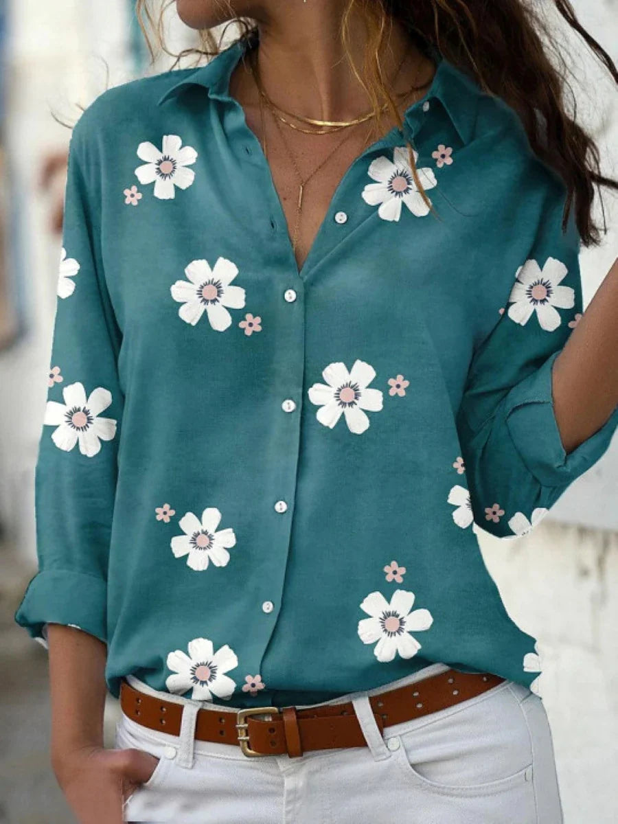 Camisa Feminina Floral de Botão