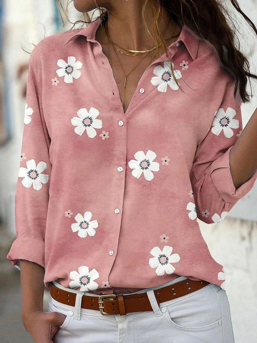 Camisa Feminina Floral de Botão