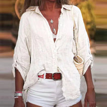 Camisa Feminina Leve de Botão