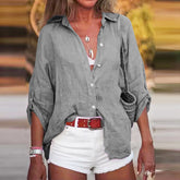 Camisa Feminina Leve de Botão