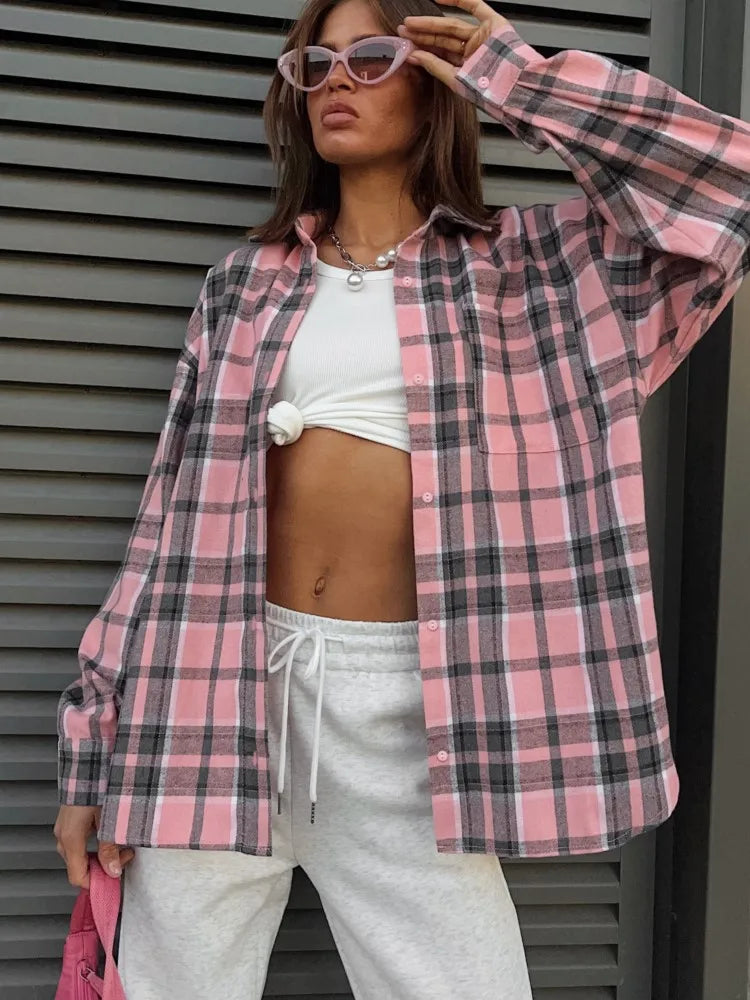 Camisa Feminina Xadrez Madri