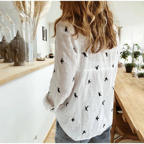 Camisa Feminina de Botão Colibri