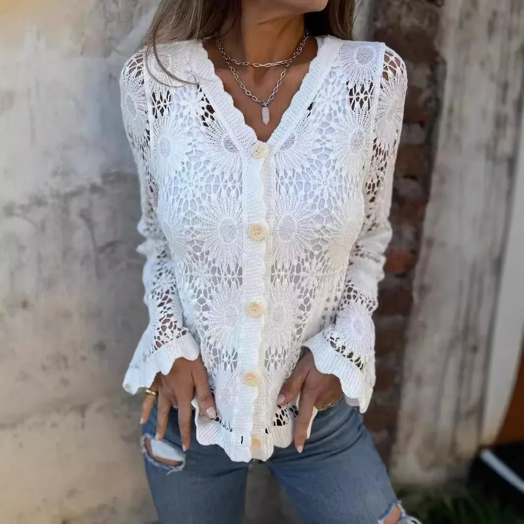 Camisa Feminina de Renda