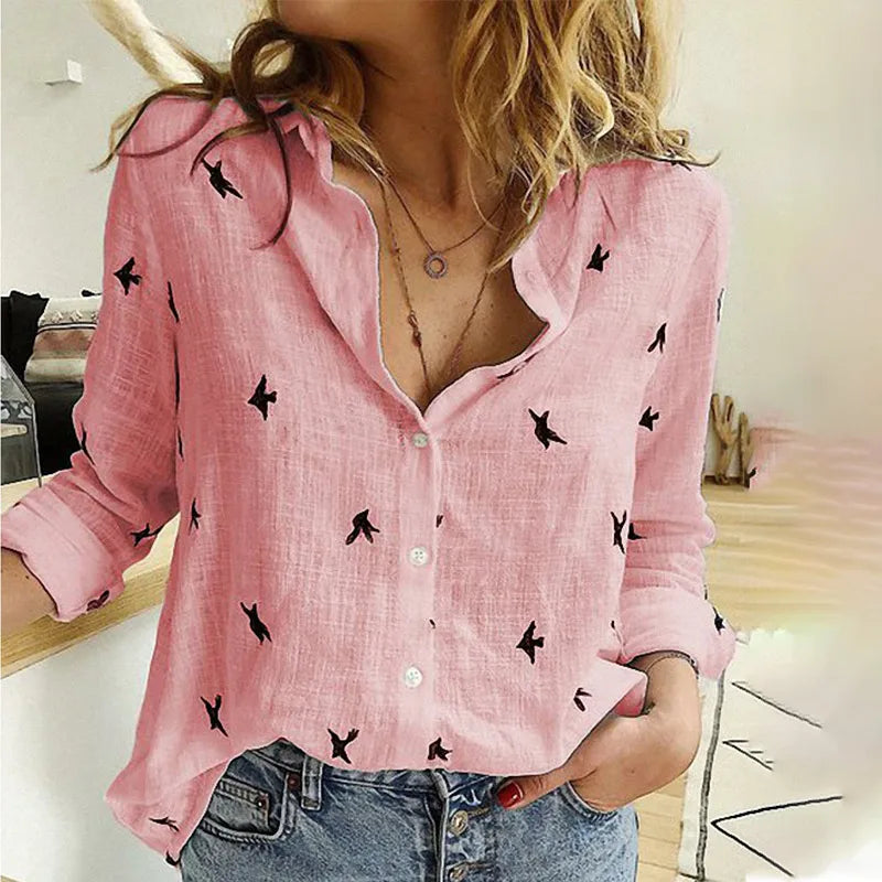 Camisa Feminina de Botão Colibri