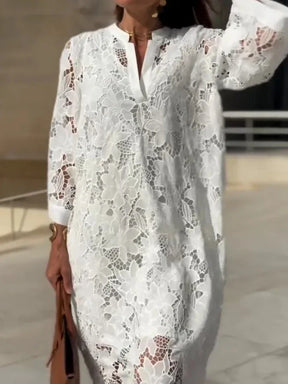 Vestido Feminino Longo Bordado Aurora