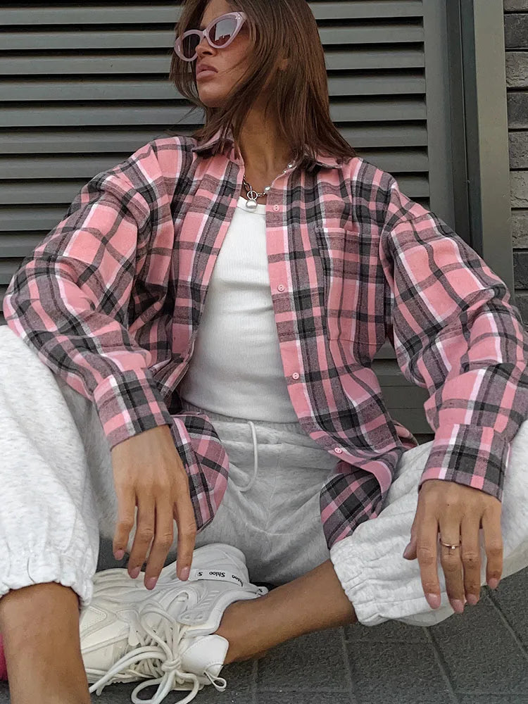 Camisa Feminina Xadrez Madri