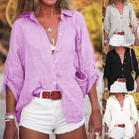 Camisa Feminina Leve de Botão